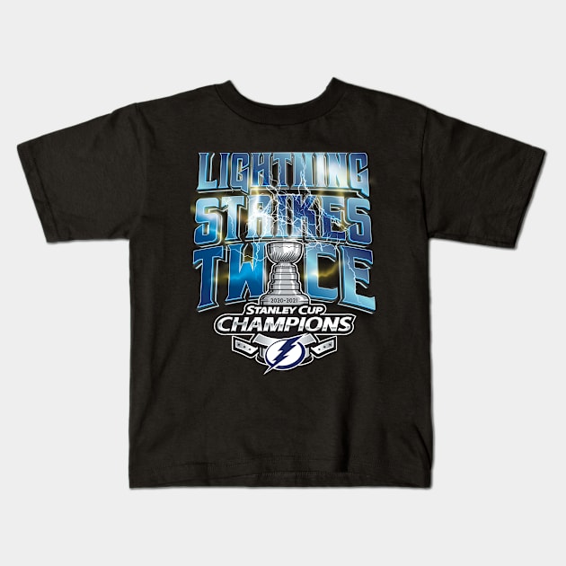 Lightning Strikes Twice Kids T-Shirt by LouMax